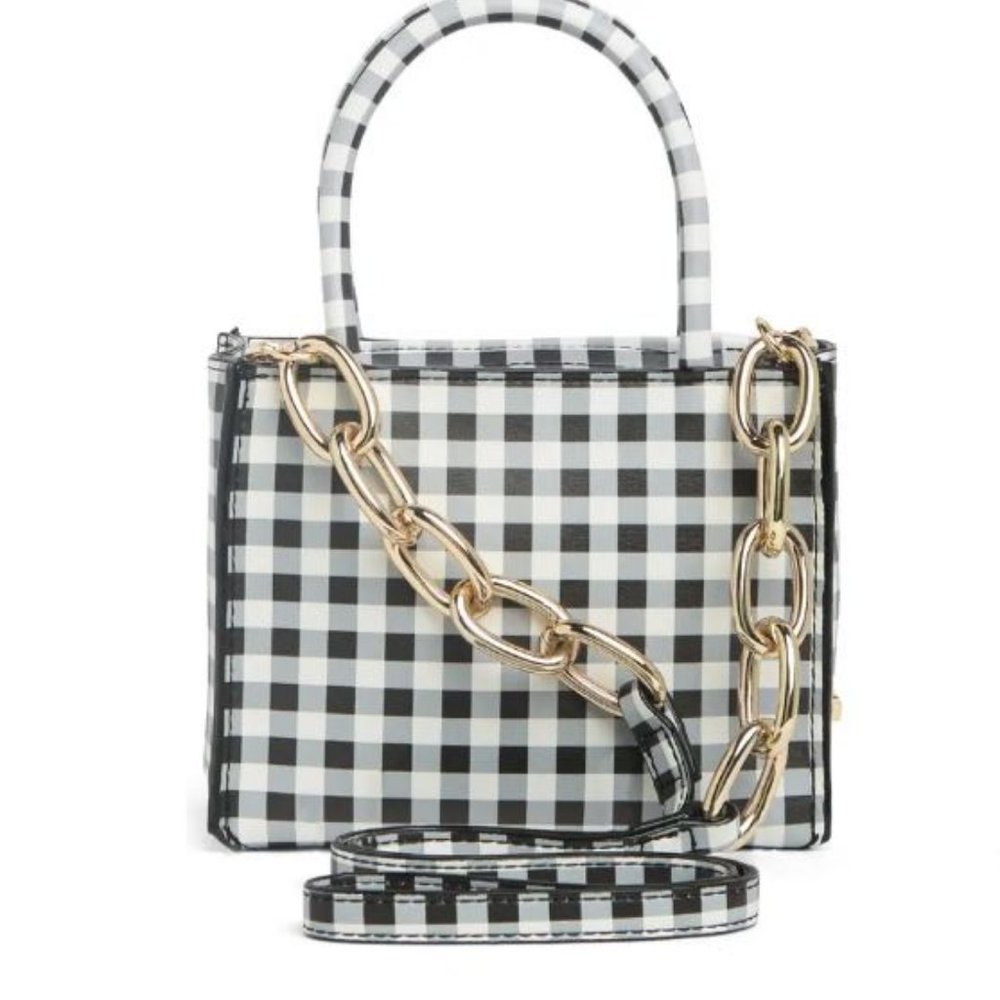 House of Want Black Gingham We Summer Mini Tote Bag